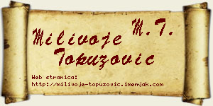 Milivoje Topuzović vizit kartica